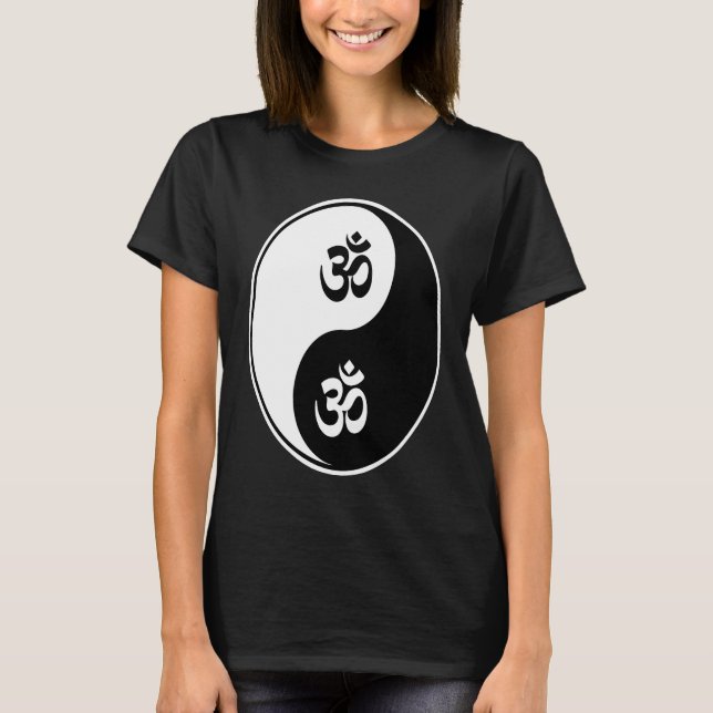 T-shirt Yin Yang Om Pranava Yoga Namaste Bouddhiste Zhen (Devant)