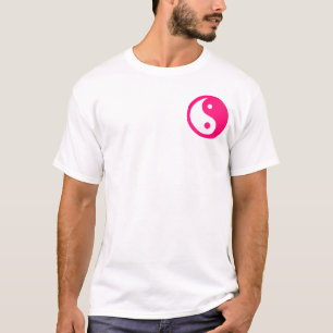 T-shirt Yin-Yang, poche, rose et blanc