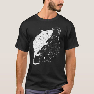 T-shirt Yin Yang Rat Rat Souris Graphique