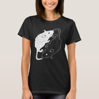 T-shirt Yin Yang Rat Rat Souris Graphique