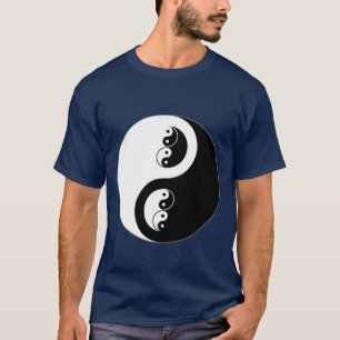 T-shirt Yin Yang sur bleu-foncé