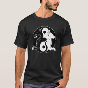 T-shirt Yin Yang Wolves Animal Spirituel Yoga