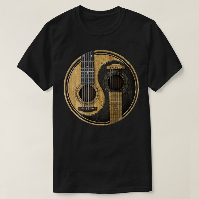 T-shirt Ying Yang Guitar Joueur Guitare Retour (Design devant)