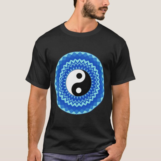 T-shirt Ying yang mandala design (symbole yin et yang)   (Devant)