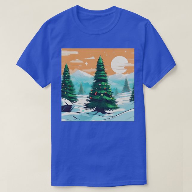 T-shirt Ykomow Arbres de Noël Fêtes Femmes Pins de Vacance (Design devant)