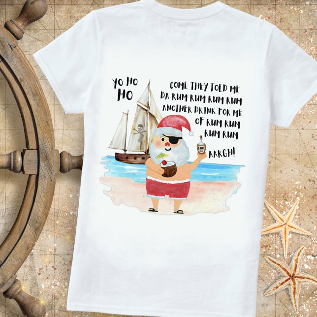 T-shirt Yo Ho Ho Pirate Père Noël Ship Rum Drôle Noël (Créateur téléchargé)