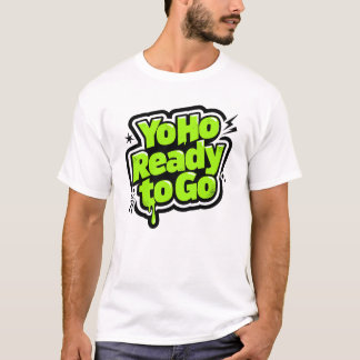 T-shirt Yo Ho Ready to Go – Bright Green Comic Style