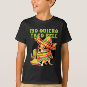 T-shirt Yo Quiero Taco Chihuahua Chien Vintage Funny Bell