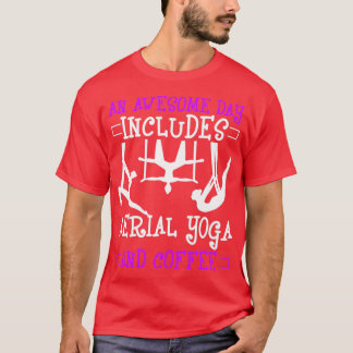 T-shirt Yoga Aérien Et Café Funny Hammock