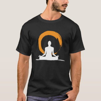 T-shirt Yoga Asanas Lotus Seat Zen Circle Symbol Sun for Y