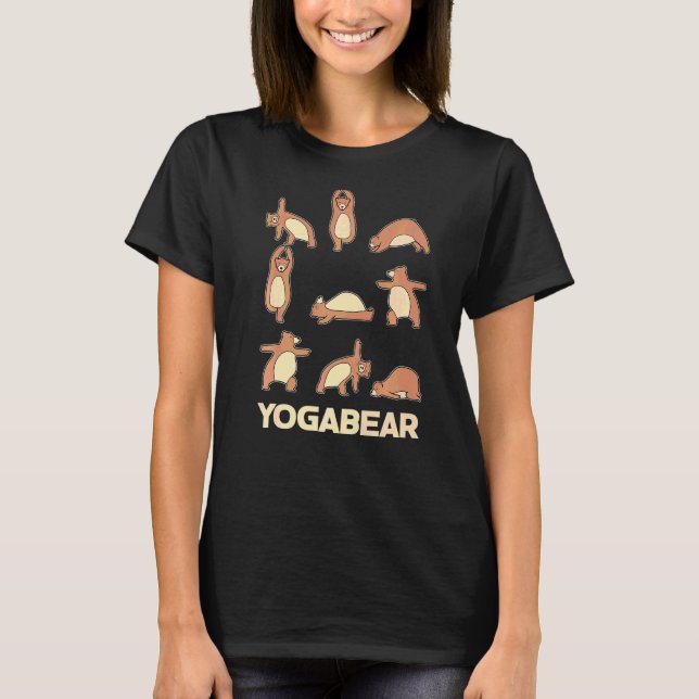 T-shirt Yoga Berries Ours Pose Berry Motive Méditation Acr (Devant)