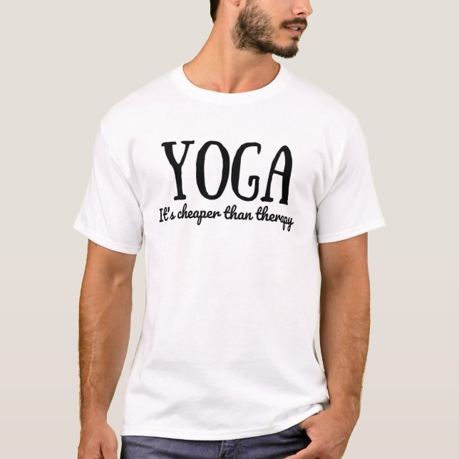 T-shirt Yoga C'est moins cher que la thérapie (Devant)
