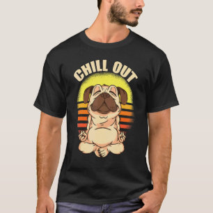 T-shirt Yoga Chiller Pug Se Détendre