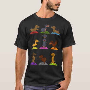 T-shirt Yoga Dachshund Chien de méditation Femmes Homme