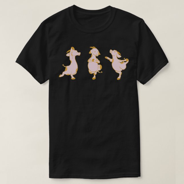 T-shirt Yoga de chèvre d'or à Sunrise (Design devant)