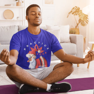 T-shirt Yoga de vacances avec Père Noël Parfait pour xms Y