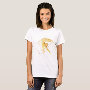 T-shirt Yoga d'or de rapport de chat le bout droit félin