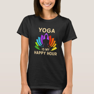 T-shirt Yoga est mon Happy Hour Guru Sport Workout USA Pou