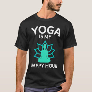 T-shirt Yoga est mon Happy Hour Guru Sport Workout USA Pou