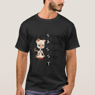 T-shirt Yoga et méditation Chat Sassy