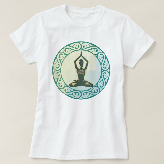 T-shirt Yoga Exercice Sitting Pose Méditation (Design devant)