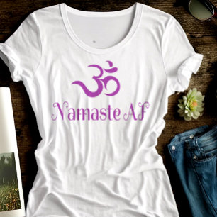 T-shirt Yoga frais pourpre drôle d'amusement de Namaste A