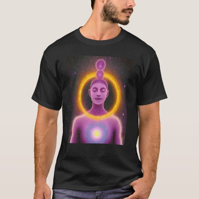 T-shirt Yoga Girl Femme Sun Salutation Méditation Chakra (Devant)