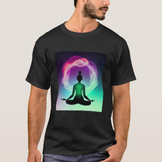 T-shirt Yoga Girl Femme Sun Salutation Méditation Chakra