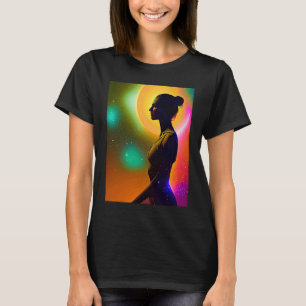T-shirt Yoga Girl Femme Sun Salutation Méditation Chakra