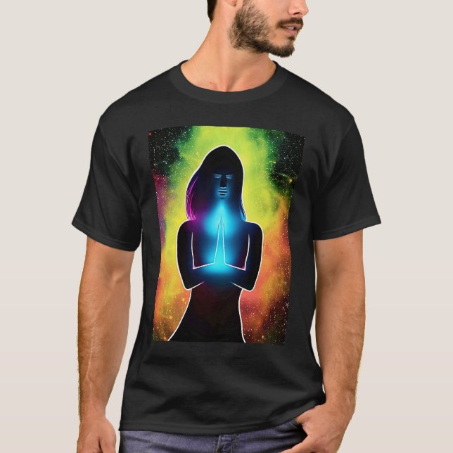 T-shirt Yoga Girl Femme Sun Salutation Méditation Chakra (Devant)
