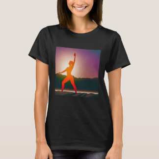 T-shirt Yoga Girl Femme Sun Salutation Méditation Chakra