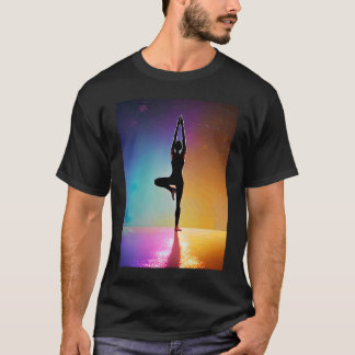 T-shirt Yoga Girl Femme Sun Salutation Méditation Chakra