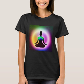 T-shirt Yoga Girl Femme Sun Salutation Méditation Chakra