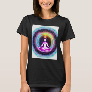 T-shirt Yoga Girl Femme Sun Salutation Méditation Chakra