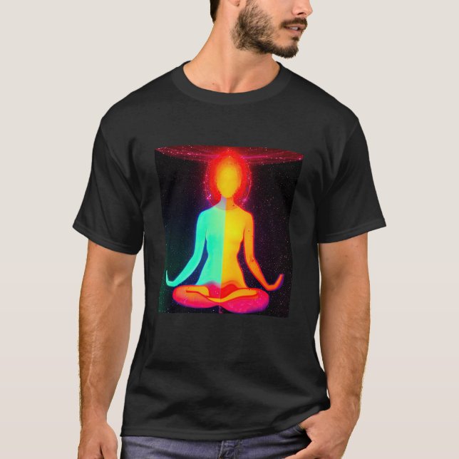 T-shirt Yoga Girl Femme Sun Salutation Méditation Chakra (Devant)