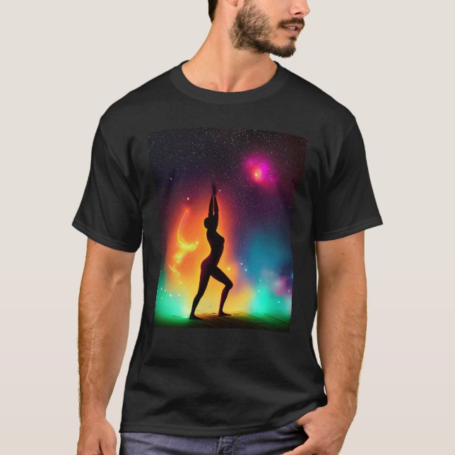 T-shirt Yoga Girl Femme Sun Salutation Méditation Chakra (Devant)