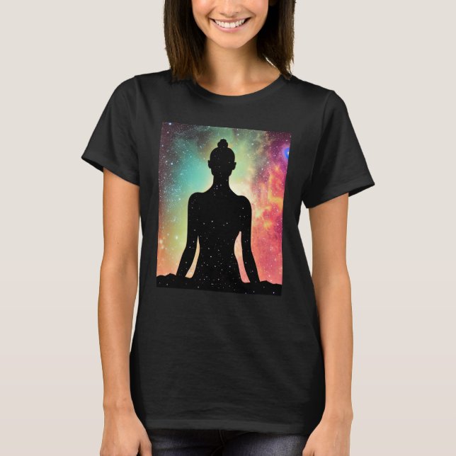 T-shirt Yoga Girl Femme Sun Salutation Méditation Chakra (Devant)