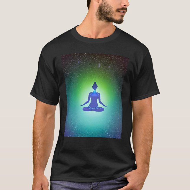 T-shirt Yoga Girl Femme Sun Salutation Méditation Chakra (Devant)