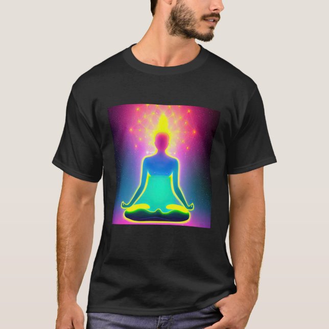 T-shirt Yoga Girl Femme Sun Salutation Méditation Chakra (Devant)