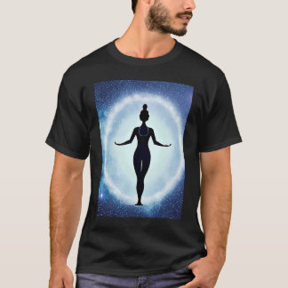 T-shirt Yoga Girl Femme Sun Salutation Méditation Chakra