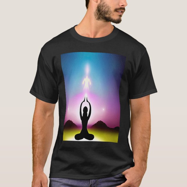 T-shirt Yoga Girl Femme Sun Salutation Méditation Chakra (Devant)