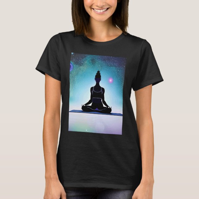 T-shirt Yoga Girl Femme Sun Salutation Méditation Chakra (Devant)