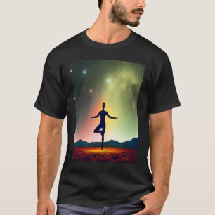 T-shirt Yoga Girl Femme Sun Salutation Méditation Chakra