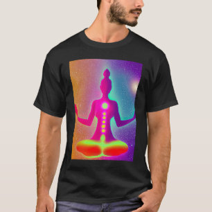 T-shirt Yoga Girl Femme Sun Salutation Méditation Chakra