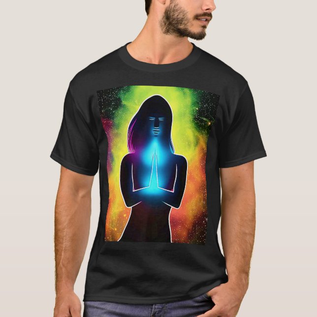T-shirt Yoga Girl Femme Sun Salutation Méditation Chakra (Devant)