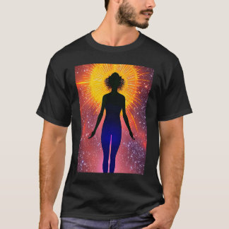 T-shirt Yoga Girl Femme Sun Salutation Méditation Chakra