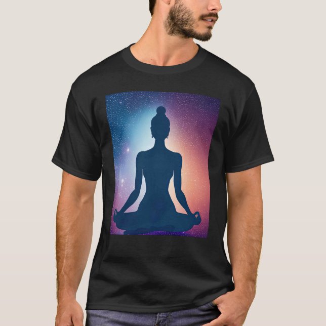 T-shirt Yoga Girl Femme Sun Salutation Méditation Chakra (Devant)