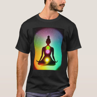 T-shirt Yoga Girl Femme Sun Salutation Méditation Chakra