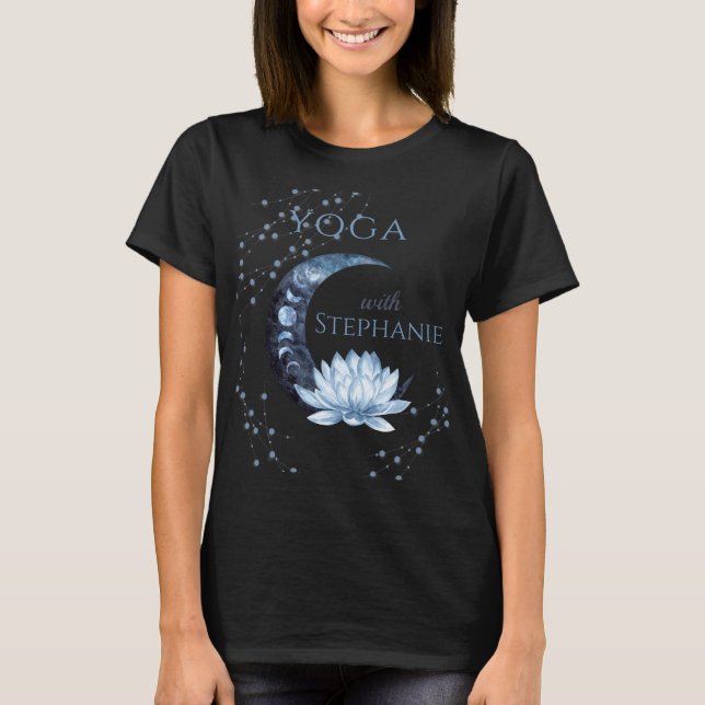 T-shirt Yoga Instructeur Blue Lotus Flower Class (Devant)