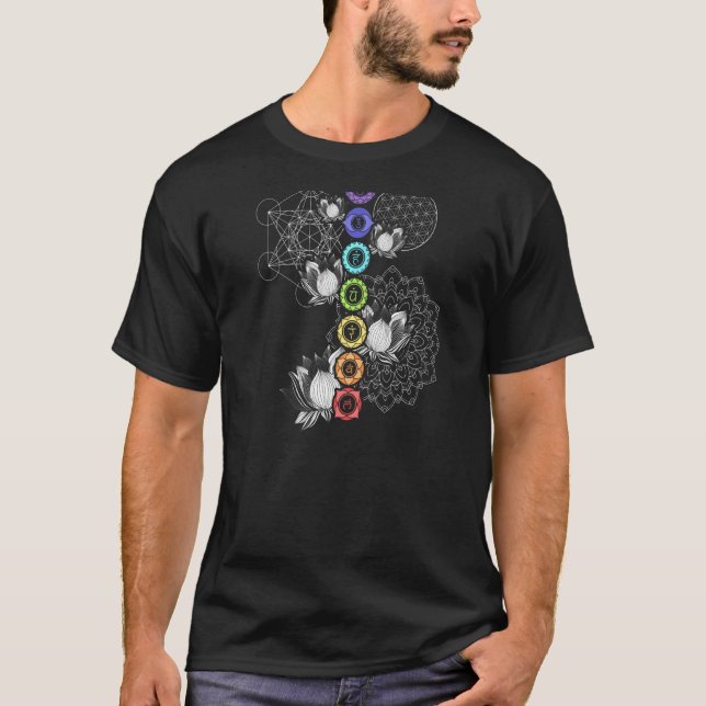 T-shirt Yoga Lotus Mandala Chakra (Devant)